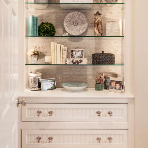 dresser with shelves and décor in Westport MA