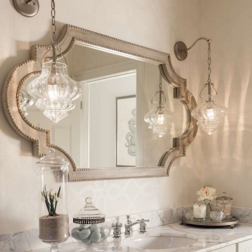 bathroom sink with mirror and lights in Chatham MA