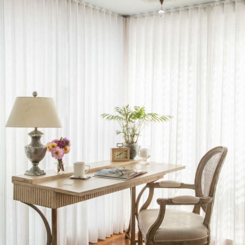 cozy desk with chair and lamp in Norwell MA