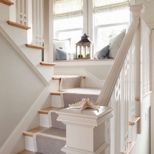 beach themed indoor stairs in Truro MA